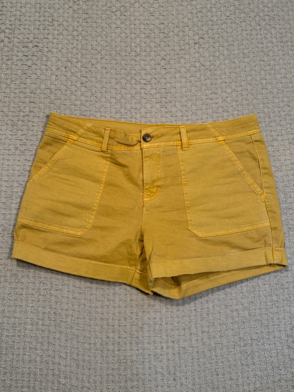 C&C California Cotton Blend Shorts Mustard Yellow Size 10